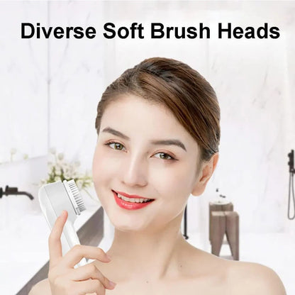Facial Cleansing Brush, Sonic Facial Brush With 3 Brush Heads For